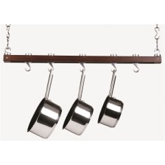 BLACK & CHROME SINGLE BAR WOODEN RACK