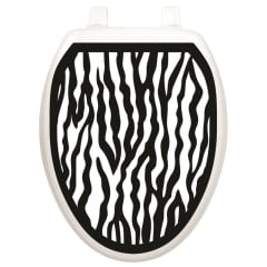 TOILET TATTOOS BLK/WHT ZEBRA - OVAL