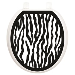 TOILET TATTOOS BLK/WHT ZEBRA - ROUND