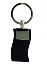 Chrome/Leather Keyring