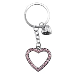 Diamante Heart Keyring