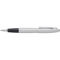 Calais Satin Chrome Fountain Pen, Medium Nib