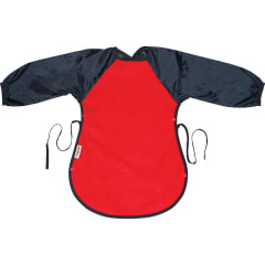 FLEECE MESSY EATER BIB RED/NAVY