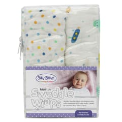 MUSLIN SWADDLE WRAP 2PK - BOY