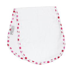 TOWEL SHOULDER BIB 1PK PINK SPOTS