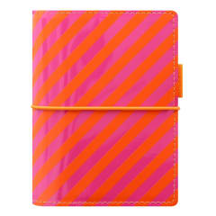 FILOFAX PKT DOMINO PTNT ORGANISER ORNG/PNK STRPS