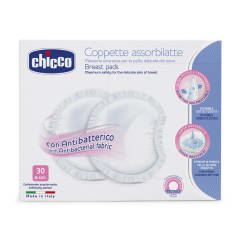 CHICCO Breast Pads: Antibacterial - 30PK