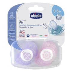 CHICCO Soother: Physio Air 0-6m 2pk - Girl