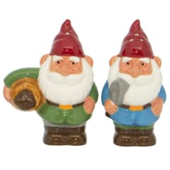 GNOME WITH TROWEL & BUCKET CRUET SET