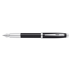 Sheaffer® 100 9338 Glossy Black Fountain Pen With Chrome trim - Medium