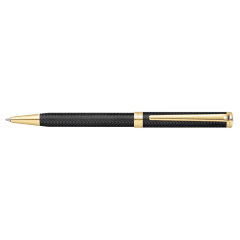 Intensity Engraved Matt Black/Gold Trim Ballpoint Pen