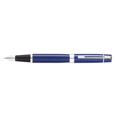 Sheaffer® 300 9341 Glossy Blue Fountain Pen With Chrome trim - Medium