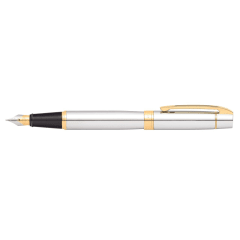 Sheaffer® 300 9342 Bright Chrome Fountain Pen With Gold-tone trim - Medium