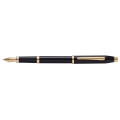 CROSS Century II Black Lacquer 23CT Fountain Pen, Fine Nib