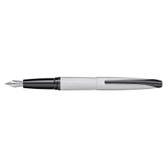 ATX Brushed Chrome Etched Diamond Fountain Pen, Fine Pencil