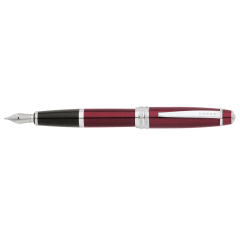 Bailey Red Lacquer/Chrome Fountain Pen, Medium Nib