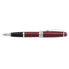 Bailey Red Lacquer/Chrome Fountain Pen, Medium Nib