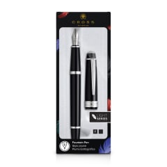 Bailey Light BLACK Fountain Pen, Fine Nib