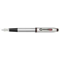 CROSS Ferrari Townsend Brushed Platinum Fountain Pen, Medium Nib