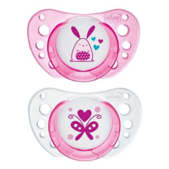 Soother: Latex Physio Air 0-6m 2pk -Girl