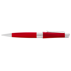 Beverly Translucent Red Lacquer & Chrome Ballpoint Pen