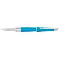 Beverly Translucent Teal Lacquer & Chromer Rollerball Pen