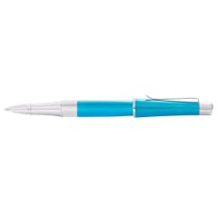 Beverly Translucent Teal Lacquer & Chromer Rollerball Pen