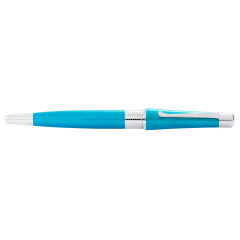 Beverly Translucent Teal Lacquer & Chromer Rollerball Pen