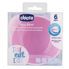 CHICCO Silicone Suction Bowl Pink 6M+