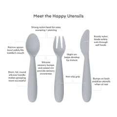 EZPZ HAPPY UTENSILS PEWTER