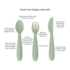 EZPZ HAPPY UTENSILS SAGE