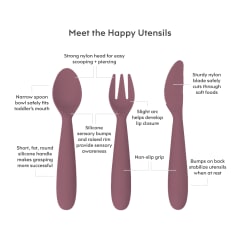 EZPZ HAPPY UTENSILS MAUVE