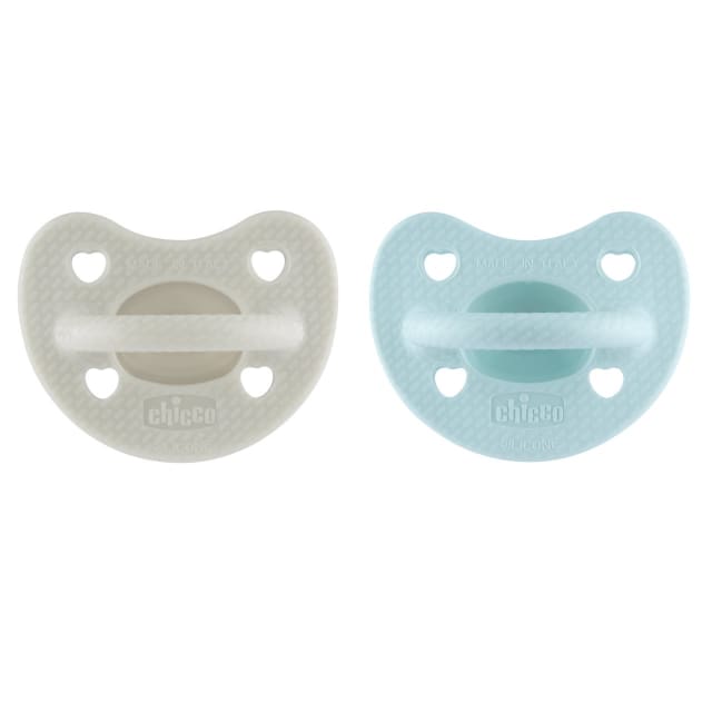 CHICCO Soother:Ph Soft Luxe Sil 6-16m 2pc G/G