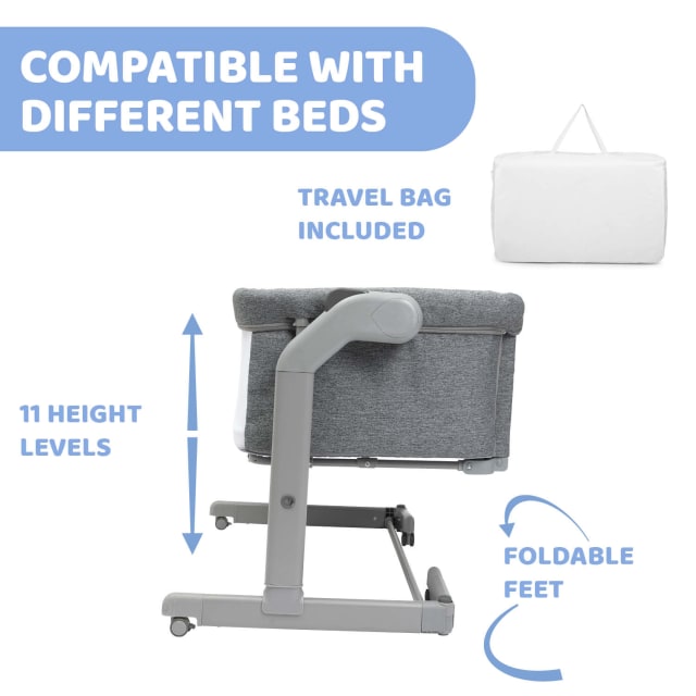 CHICCO Crib: Next2Me Magic Evo - Dark Grey