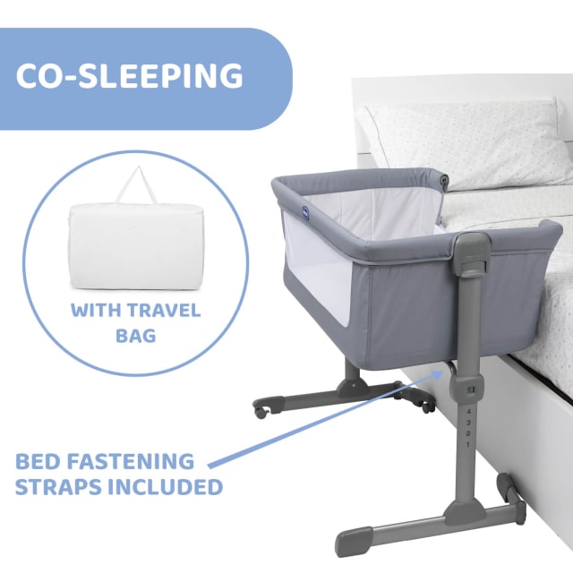 CHICCO Crib: Next2Me Essential - Stone Re_Lux