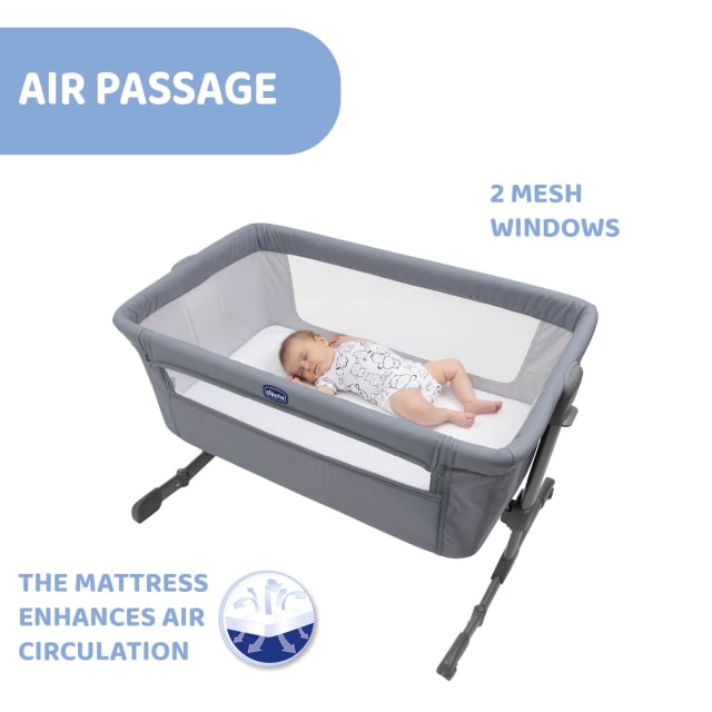 CHICCO Crib: Next2Me Essential - Stone Re_Lux