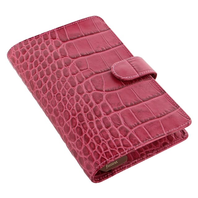 FILOFAX PERSONAL COMPACT CLASSIC CROC ORGANISER FUCHSIA