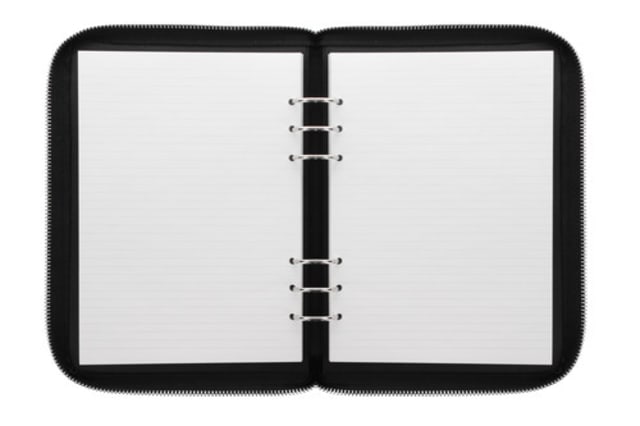 FILOFAX A5 CLIPBOOK ZIP MONOGRAM BLACK