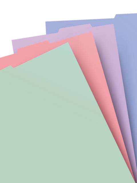FILOFAX A4 Notebook Indicies Pastels 4pk
