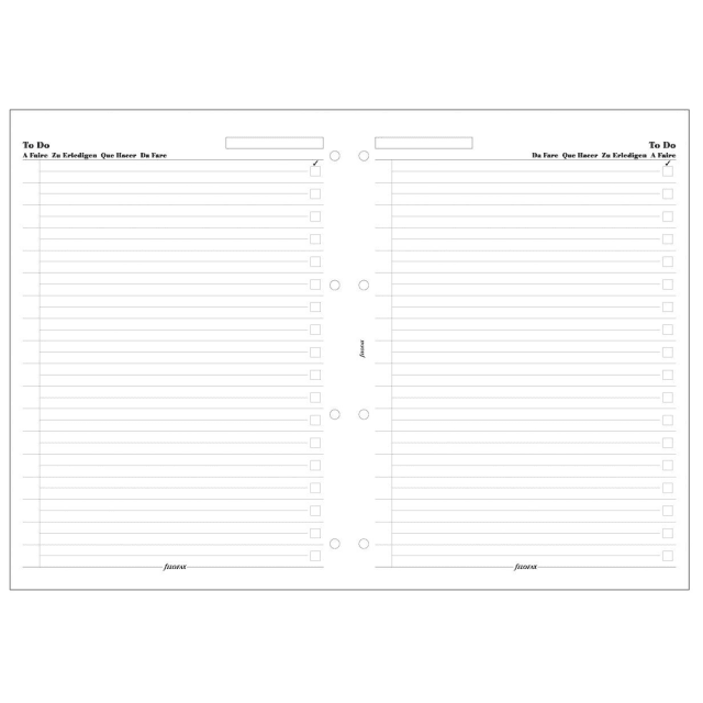 FILOFAX A4 REFILL WHITE TO DO 20PK