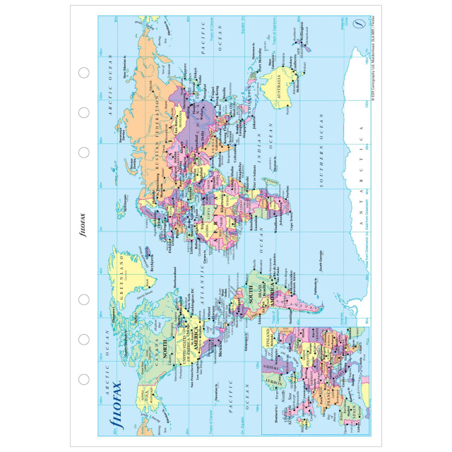 FILOFAX A5 ORGANISER WORLD MAP