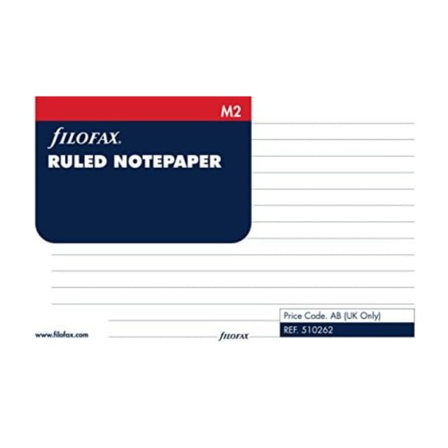 FILOFAX M2 WHITE REFILL RULED 20PK