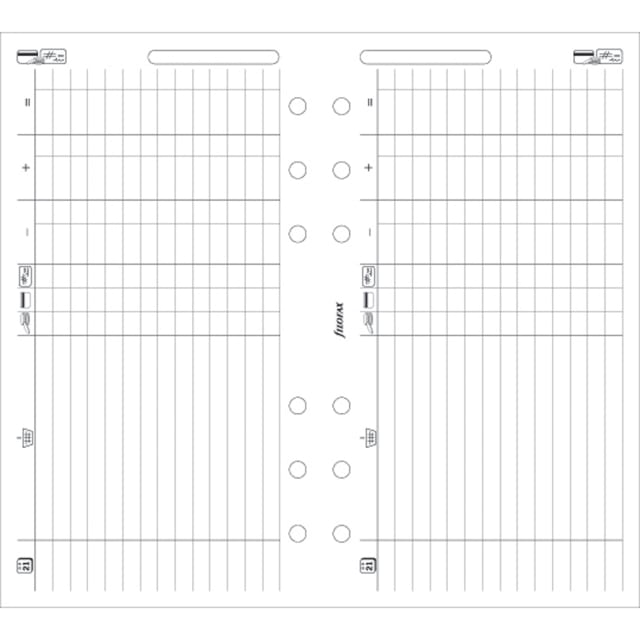 FILOFAX PERSONAL REFILL WHITE FINANCES 20PK