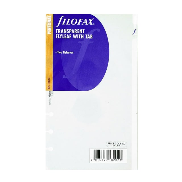 FILOFAX PER TRANSPARENT FLYLEAF TAB 2PK