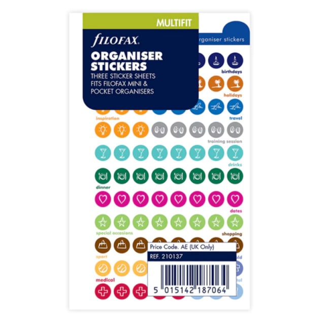 FILOFAX ORGANISER STICKERS ASSTD SML