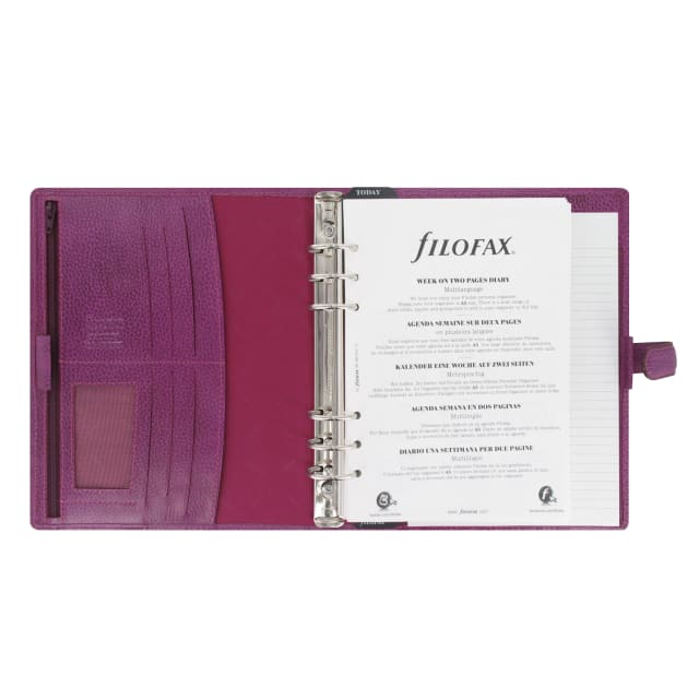 FILOFAX A5 FINSBURY ORGANISER RASPBERRY