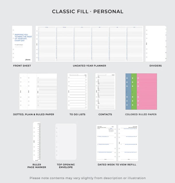 Filofax Personal FINSBURY ORGANISER BLACK