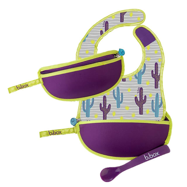 B.BOX Travel Bib Spoon Cactus Capers