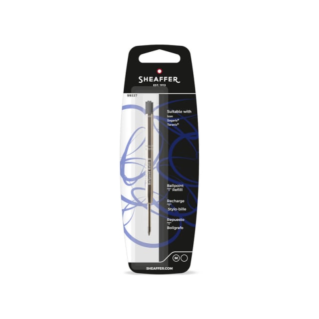 Sheaffer® Ballpoint Refill "T" Style - Black Medium Blister Card