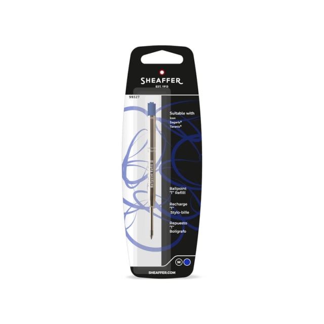 Sheaffer® Ballpoint Refill "T" Style - Blue Medium Blister Card